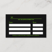 Holistic Alternative Medical Caduceus Green Leaves Afsprakenkaartje (Achterkant)