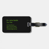 Holistic Alternative Medical Caduceus Green Leaves Bagagelabel (Achterkant horizontaal)