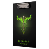 Holistic Alternative Medical Caduceus Green Leaves Klembord (Links)