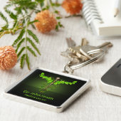 Holistic Alternative Medical Caduceus Green Leaves Sleutelhanger (Zijkant)