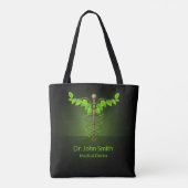Holistic Alternative Medical Caduceus Green Leaves Tote Bag (Achterkant)