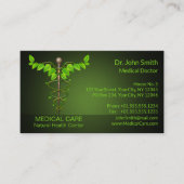 Holistic Alternative Medical Caduceus Green Leaves Visitekaartje (Voorkant)