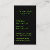 Holistic Alternative Medical Caduceus Green Leaves Visitekaartje (Achterkant)