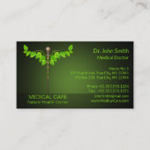 Holistic Alternative Medical Caduceus Green Leaves Visitekaartje (Voorkant)