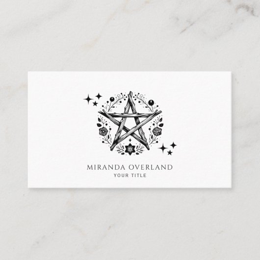 Holistic Business Floral Pentacle Stars Visitekaartje (Voorkant)