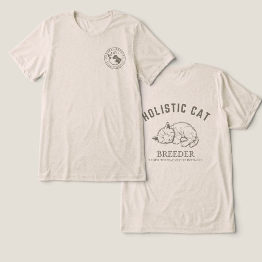 Holistic Cat Breeder T-shirt - Unisex Neutraal (Ontwerp Voorkant & Achterkant)