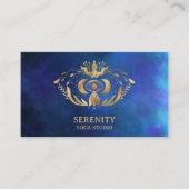 Holistic Celestial Moon Third Eye Nebula Blue Visitekaartje (Voorkant)