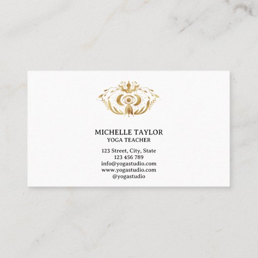 Holistic Celestial Moon Third Eye Yoga Business Ca Visitekaartje (Achterkant)