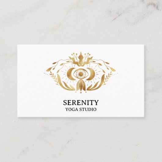 Holistic Celestial Moon Third Eye Yoga Business Ca Visitekaartje (Voorkant)