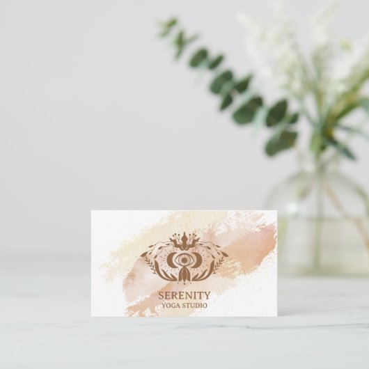 Holistic Celestial Moon Third Eye Yoga Business Visitekaartje (Staand voorkant)