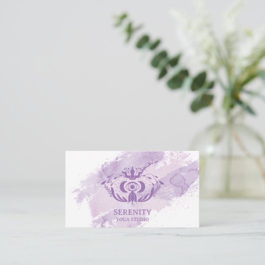 Holistic Celestial Moon Third Eye Yoga Paars Visitekaartje (Staand voorkant)
