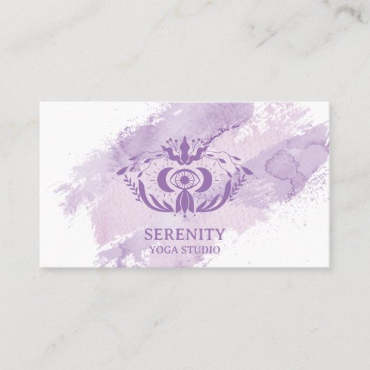 Holistic Celestial Moon Third Eye Yoga Paars Visitekaartje (Voorkant)