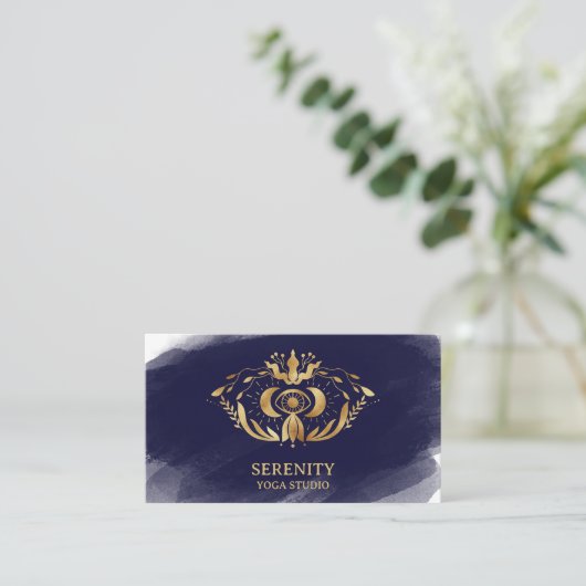 Holistic Celestial Moon Third Eye Yoga Visitekaartje (Staand voorkant)