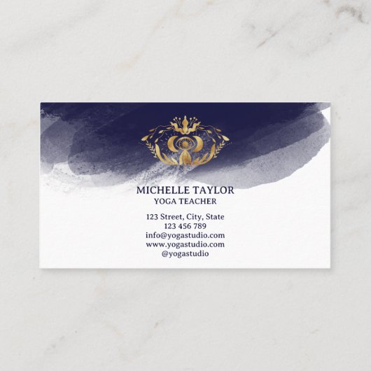 Holistic Celestial Moon Third Eye Yoga Visitekaartje (Achterkant)