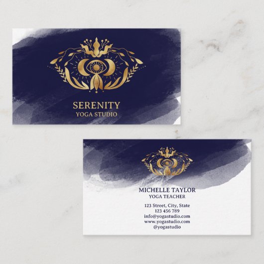 Holistic Celestial Moon Third Eye Yoga Visitekaartje (Voorkant / Achterkant)
