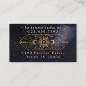 Holistic Celestial Sun & Moon Dark Ink Monogram Afsprakenkaartje (Achterkant)