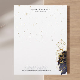 Holistic Celestial Sun & Moon Dark Ink Monogram Briefhoofd