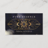Holistic Celestial Sun & Moon Dark Ink Monogram Visitekaartje (Voorkant)
