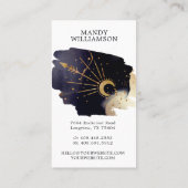 Holistic Celestial Sun & Moon Dark Ink Monogram Visitekaartje (Achterkant)