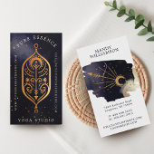 Holistic Celestial Sun & Moon Dark Ink Monogram Visitekaartje