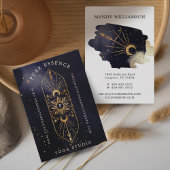 Holistic Celestial Sun & Moon Dark Ink Monogram Visitekaartje