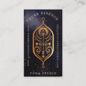 Holistic Celestial Sun & Moon Dark Ink Monogram Visitekaartje (Voorkant)