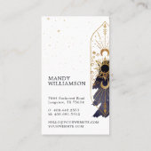 Holistic Celestial Sun & Moon Dark Ink Monogram Visitekaartje (Achterkant)