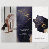 Holistic Celestial Sun Moon Dark Ink Yoga Tri-Fold (Voorkant)