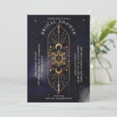 Holistic Celestial Sun & Moon Navy Vrijgezellenfee Kaart (Staand voorkant)