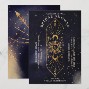 Holistic Celestial Sun & Moon Navy Vrijgezellenfee Kaart