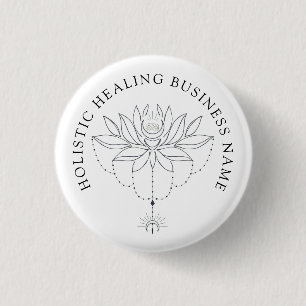 Holistic Healing Lotus Flower Business Ronde Button 3,2 Cm