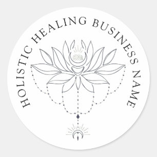 Holistic Healing Lotus Flower Business Ronde Sticker