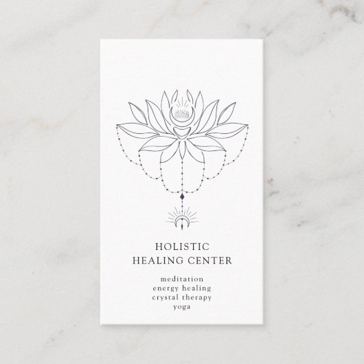 Holistic Healing Lotus Flower Visitekaartje (Voorkant)