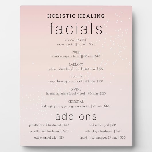 Holistic Healing Spa Services Easel Fotoplaat (Voorkant)