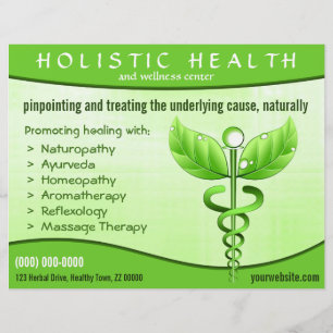 Holistic Health Green Caduceus Symbool 8,5 x 11 in Flyer