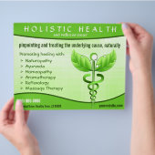 Holistic Health Green Caduceus Symbool 8,5 x 11 in Flyer (Hand)