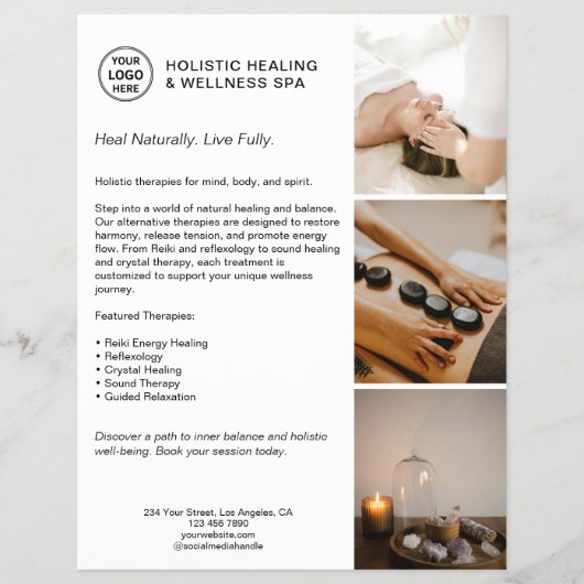 Holistic Health Therapist Promotional Business Flyer (Voorkant)