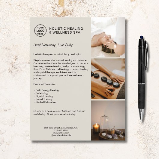Holistic Health Therapist Promotional Business Flyer