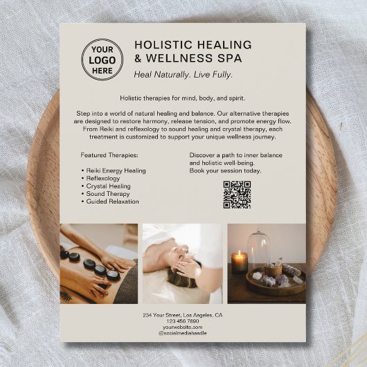 Holistic Health Therapist Promotional Business Flyer