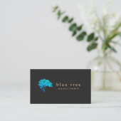 Holistic Health & Wellness Elegant Turquoise Tree Visitekaartje (Staand voorkant)