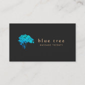 Holistic Health & Wellness Elegant Turquoise Tree Visitekaartje (Voorkant)
