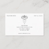 Holistic Heather | Moon Phase Moth Spirituele Coac Visitekaartje (Achterkant)