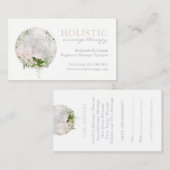 Holistic Marble Moon en Greenery Afsprakenkaartje (Voorkant / Achterkant)