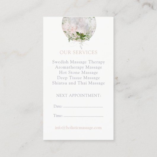 Holistic Marble Moon en Greenery Afsprakenkaartje (Achterkant)