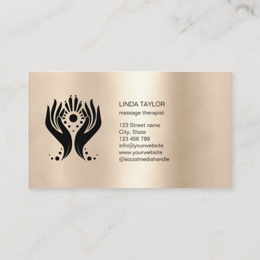 Holistic Massage Hands Therapy Healer Energy Visitekaartje (Achterkant)