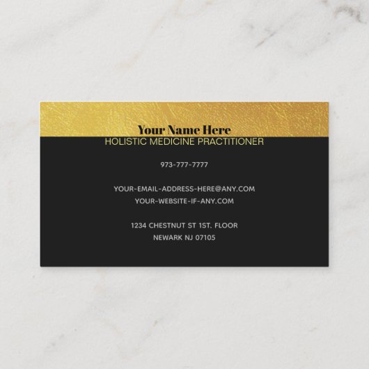 Holistic Medicine Visitekaartjes (Achterkant)