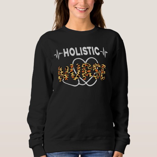 Holistic Nurse Cute Leopard Print Nursing School W Trui (Voorkant)