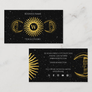 Holistic Sacred Celestial Sun Moon Reiki Monogram Visitekaartje