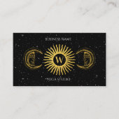 Holistic Sacred Celestial Sun Moon Reiki Monogram Visitekaartje (Voorkant)