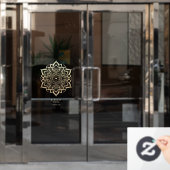 Holistic Yoga Personal Trainer Elegant Mandala  Raamsticker (Kantoordeur)